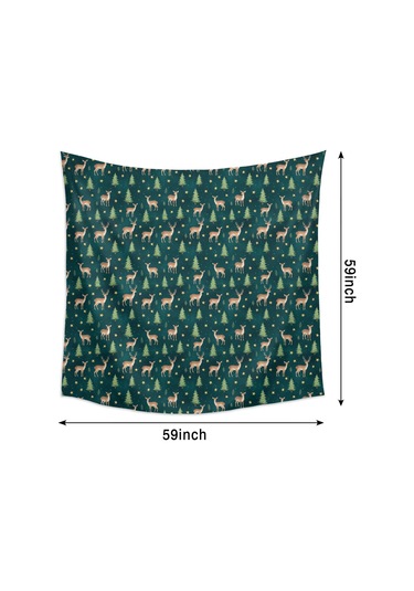 Noel Desenli 59x59 İnç Kare Duvar Halısı, Oturma Odası, Yatak Odası Ve Genç Odası İçin-a190