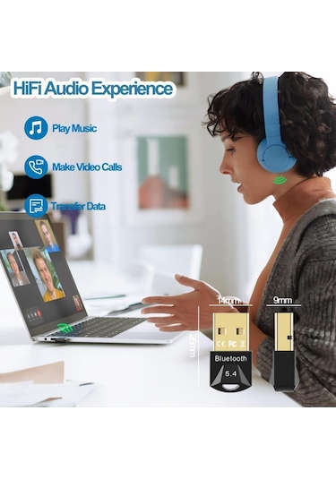 Primex Px-btu54, Bluetooth 5.4, Nano Usb Bluetooth 5.4 Adaptör,v5.4 Bluetooth Dongle Pc,notebook İçin, Windows 11/10/8.1/8/7