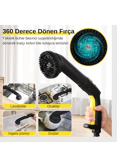 Robx S608 Çok Fonksiyonlu 28 Adet Aksesuarlı Buharlı Temizlik Makinesi