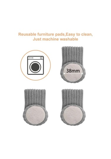 Flybuy 24 Adet Gri Sandalye Ayak Koruyucu Set - Kaymayan, Sessiz, Zemini Korur, Yüksek Kalite Diğer