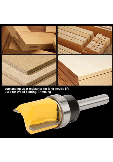 Skycity Karbonseliks T-tipi Ahşap Freze Ucu: Yuvarlak Uç, 1/4" Sap, Dilimleme Ve Tırnak Ayarı İçin 19mm Kesim Çapı Model 1/4x3/4x20