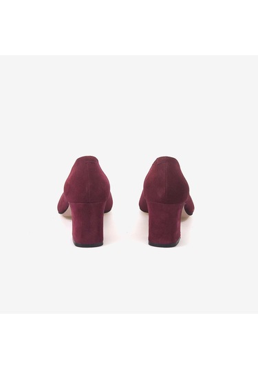 Mocassini Kadın Topuklu Ayakkabı 49212 Bordo Rugan-bordo Suet