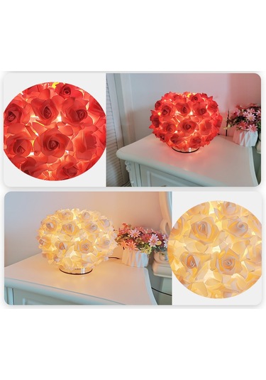 İskandinav Gül Masa Lambası Yaratçıbasit Kırmızı Açık Kırmızı