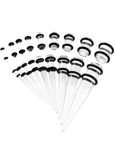 Homyl 18 Parça Kulak Göstergeleri Germe Kiti Fişler Konik 14g Açık Mor