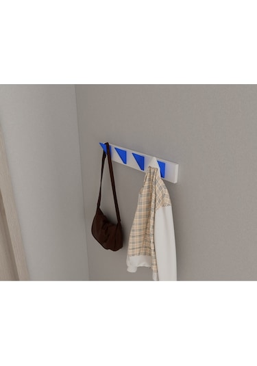 Hepsi3boyutlu Modern Duvar & Kapı Kanca Askılık - 4 Adet Mavi Kanca Askılık - Model No : 5 Mavi
