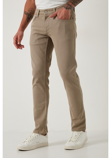 Buratti Pamuklu Regular Fit Normal Bel Boru Paça Jeans Erkek Kot Pantolon 2211C40Parma Bej
