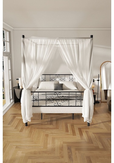 Argimo Stella Sultan Ferforje Siyah Metal Karyola 180x200 (Cibinliksiz)