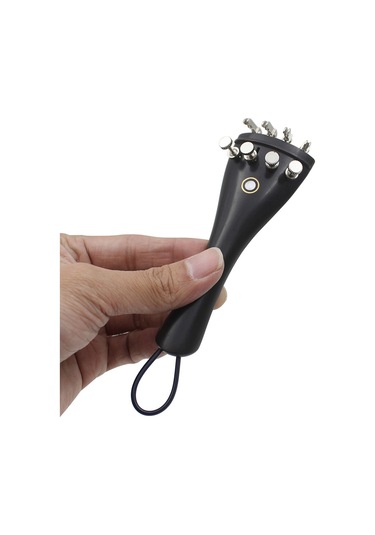 Hfambition Keman İçin 4/3-4/4 Uyumlu Ebony Tel Takımı: Telli Tahta + Nilon Kordon + 4 Adet Metal Akor Regülatörü