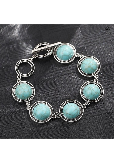 Bohem Etnik Tarzı Turkuaz El Takısı Klasik Açık Lüks Kırmızı Turkuaz Yeşil