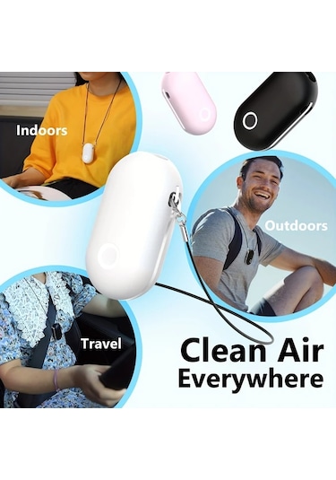 Oldfriend Siyah Ionkını Taşınabilir Hava Temizleyici Kolye - Şarj Edilebilir, Sessiz, Usb