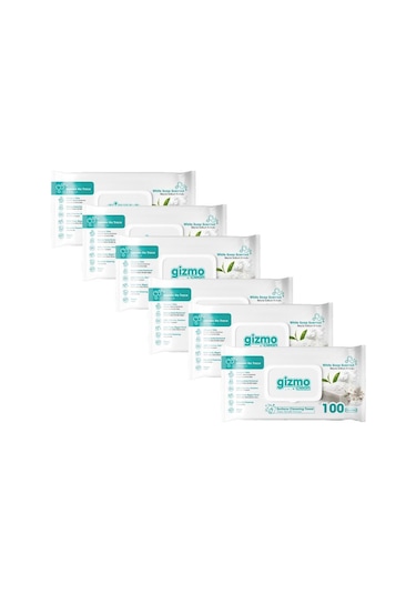 Gizmo Clean Yüzey Temizlik Havlusu Beyaz Sabun Kokulu 6 Paket 600 Yaprak Beyaz