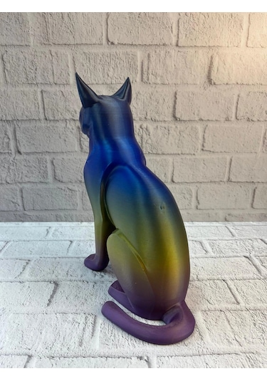 Rainbow Renkli Kedi Biblosu Dekoratif Masa Ve Raf Süsü