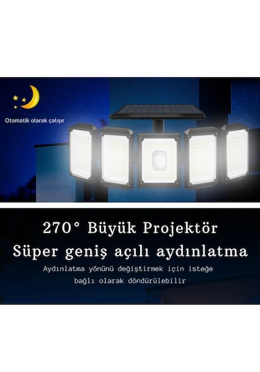 Monozone 300led Solar Güneş Enerjili Bahçe Duvar Lambası