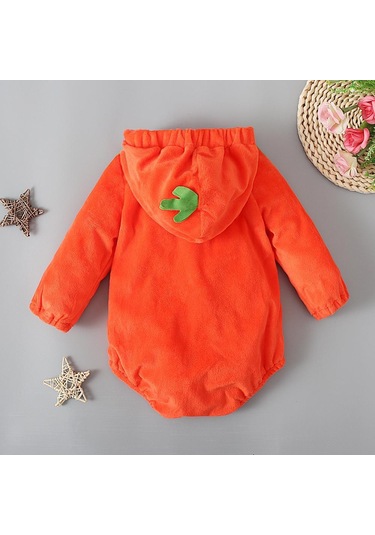 Cadılar Bayramı Balkabağı Bebek Erkek Kız Uzun Kollu Kapşonlu Romper Tulum Cosplay Kostüm Giysileri 0-24 Ay İçin Çok Renkli