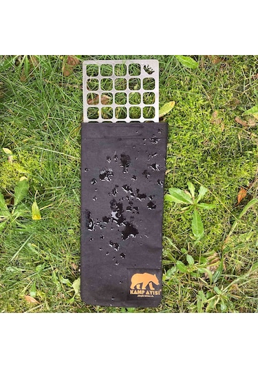 Kamp Ayısı Duowire Çantalı Dikdörtgen Çelik Bushcraft Izgara Teli Gri