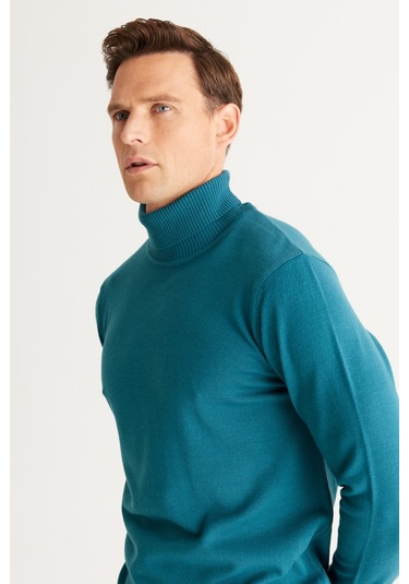 AC&Co / Altınyıldız Classics Erkek Petrol Standart Fit Tüylenme Yapmayan Tam Balıkçı Yaka Triko Kazak Petrol AC&Co / Altınyıldız Classics Erkek Petrol Standart Fit Tüylenme Yapmayan Tam Balıkçı Yaka Triko Kazak Petrol