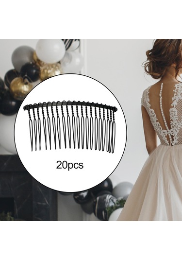 Suntek 20x Gelin Saç Tarak Klip Kadın Kızlar Için Siyah