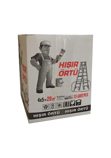 pass Hışır Koruma Boya Örtüsü-20m2 (25 Adet)-eşyalarınız Temiz Kalır-sonradan Temizlik Yapmak Gerektirmez