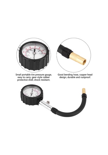 Yaleker Oto Lastik Basınç Ölçer, 0-100 Psi Aralığı, Kesin Deflasyon Tuşu, Dayanıklı Kauçuk Korumalı, Taşınabilir Ve Kolay Kullanım