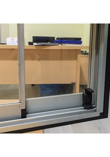 Ayrıntıshop Sürgülü Cam Balkon Eşikli Emniyet Cam Kilidi Siyah