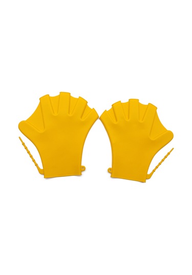 Xindoker Yüzme Egzersizi İçin Silikon Eldivenler, Su Direnci Antrenmanı, El Yorgunluğunu Azaltır - Sarı Sarı