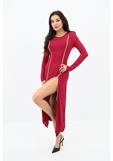 Koza Butik Kadın Fermuar Detaylı Elbise 5198-24 001