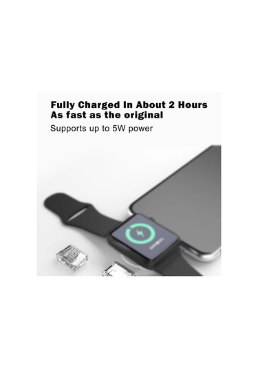 Kosona Apple Watch Tüm Seriler İçin Manyetik Kablosuz Şarj Cihazı, 5w Güç, Akıllı Sıcaklık Kontrolü, Siyah - 2 Saat Tam Şarj