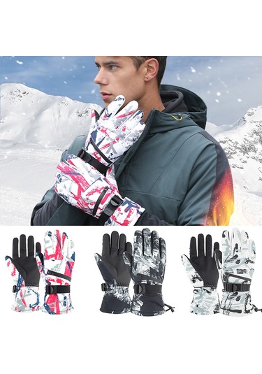 Geeksen Kışlık Erkek Kadın Çiftler İçin Isı Sağlayan Dokunmatik Ekranlı Su Geçirmez Bisiklet Eldiveni Beyaz Xl Beyaz