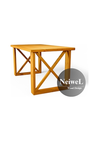 Neiwel Garden Dian Doğal Ahşap Bahçe Yemek Masası-80-100 Açık Ceviz