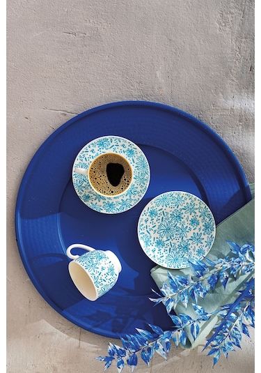 Emsan Deep Azur New Bone 2 Kişilik Kahve Fincan Takımı 90 Ml Mavi Mavi