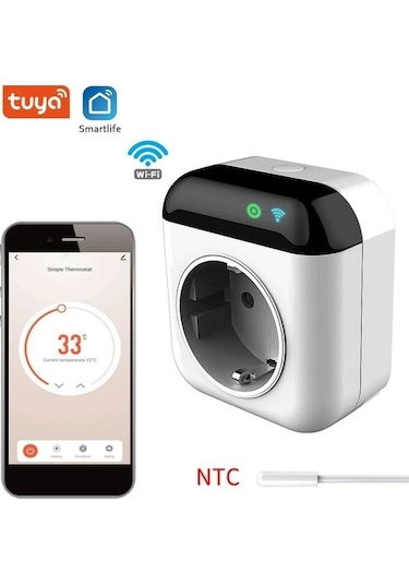 Besthome1 Priz Programlanabilir Akıllı Wifi Termostat, Mini Sıcaklık Ve Enerji Kontrol Cihazı