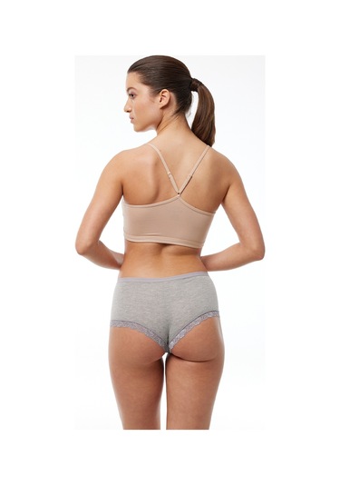 Malabadi Kadın Gri 6 Lı Paket Geniş Kenarlı Dantelli Modal Külot 1908 Gri