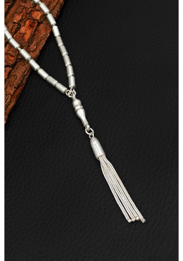 Gümüş Tesbih Kapsül Kesim Erkek Gümüş Tesbih 925 Ayar St383 Gümüş