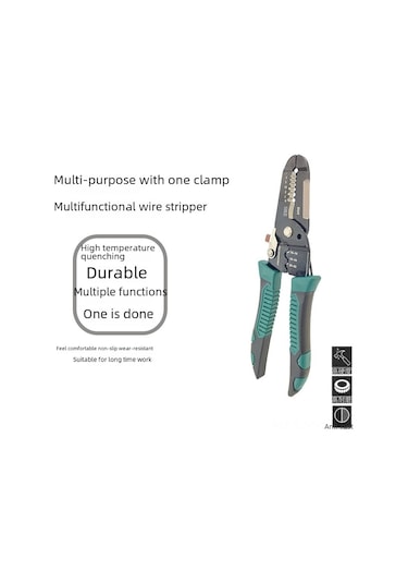 Geeksen Endüstriyel Elektrikçi Testere: Çok Fonksiyonlu Kablolu Telli Açıcı, Kesici Ve Presley - Siyah-gri Kollü Dayanıklı Araç