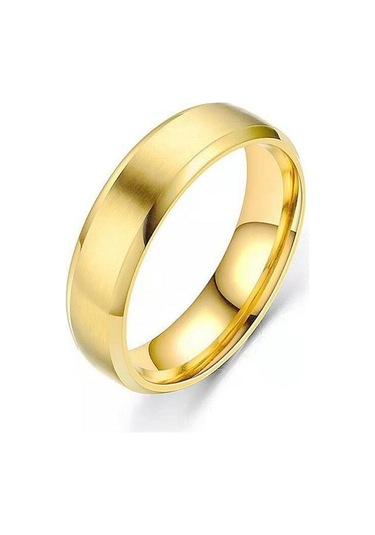 Altın Titanyum Çelik Mat Yüzük Melanin, Paslanmaz Çelik Erkek Fırçalanmış Yüzük Yüzük 13-6mm Altın