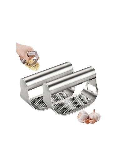 2 Adet Çok Amaçlı Sarımsak Presi Mutfak Aleti Sarımsak Kıyma Makinesi Siyah