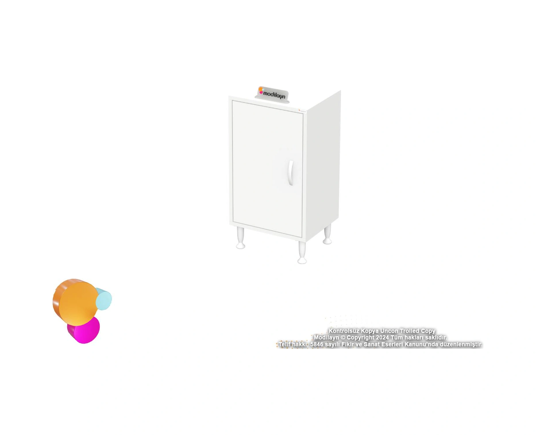 Efil Dolap Dar Alanlar İçin Çok Amaçlı Dolap 1 Kapaklı 4 Göz Raf Dolap 35x75x32,5 Cm Beyaz