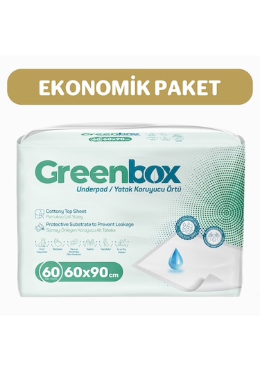 Greenbox 60x90 Yatak Koruyucu Örtü 30'lu 2 Paket 60 Adet