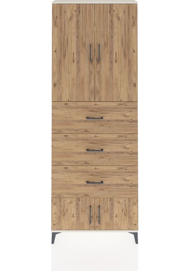 Arges Dolap 3 Raflı 3 Çekmeceli 4 Kapaklı 88x30x243 Aytaşı-çam Aytaşı