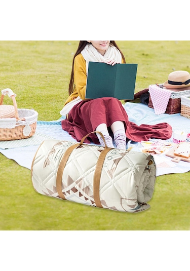 Suntek Piknik Battaniyesi Katlanabilir Taşınabilir Geometri-180cm Geometri 180cm Çok Renkli