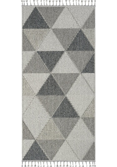 Cool Halı Bress 1401 Gri Mutfak Halısı Bukle Dokuma Saçaklı Tezgah Önü Leke Tutmaz İskandinav Yolluk