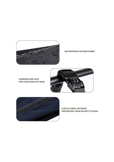 Fosenze Mb1110 Şifreli Kilitli Motosiklet Kask Çantası - Büyük Kapasiteli, Su Geçirmez, Taşınabilir Seyahat Çantası, Siyah