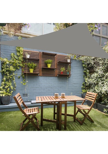 Xindoker 2x2x2m Gri Triangular Bahçe Gölü Güneşlik - Uv Engelleme, Isı Azaltma, Dayanıklı 420d Oxford Kumaşı İle Bahçe, Teras, Kamp İçin Gri