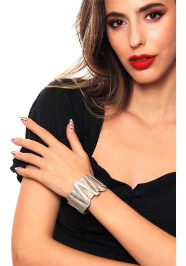 Kadın Antik Gümüş Kaplama Ayarlanabilir Zincir Bağlantılı Bohem Bileklik Gümüş