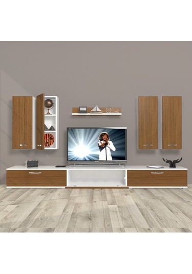 Decoraktiv Eko 8d Slm Tv Ünitesi Tv Sehpası Beyaz - Ceviz