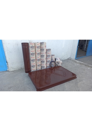 Kuzine Boru Takımı Kahverengi Emaye Soba  Borusu