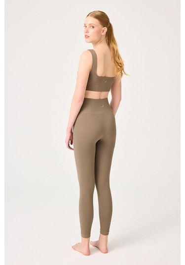 Jerf Holly Petek Desenli Yüksek Bel Tayt Yeşil 001