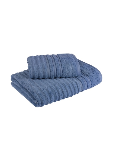 Fialka Long Twist Dalgalı Havlu 2'li Lacivert 50x90