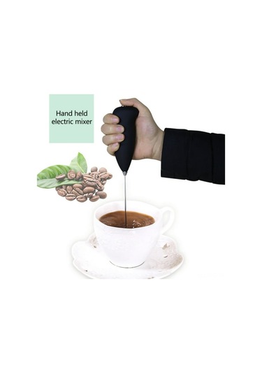 Aubyhe El Elektrili Çelik Milk Frother - Kahve, Çikolata, Matcha Köpürtücü - Pil Dahil Değil 1 Adet Siyah