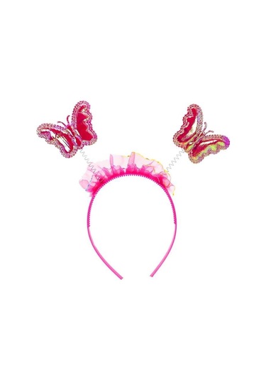 Kelebek Kanat Seti Fuşya Pembe Kanat-taç-asa Kız Çocuğu Kostümü